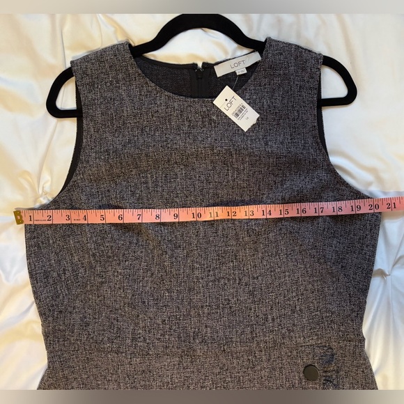 LOFT Tweed Ruffle Button Sheath Dress | Size 14 - Picture 6 of 8